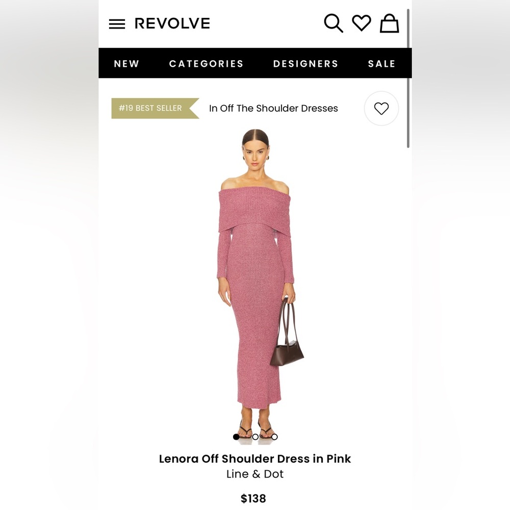 Line & Dot - NWT | Lenora Off Shoulder Dress in Pink